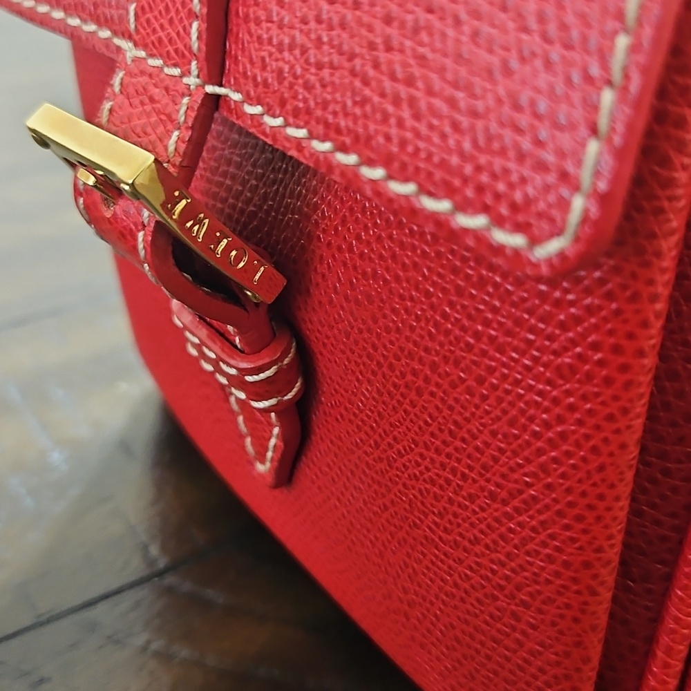 Loewe Red Leather Satchel with Gold Hardware - Picture 7 of 9